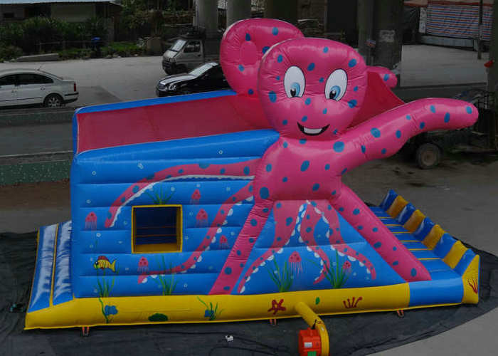 অক্টোপাস প্যাটার্ন ফিনল্যান্ডের মেয়ে Bouncy কাসল স্লাইড সঙ্গে রঙিন ছাপ